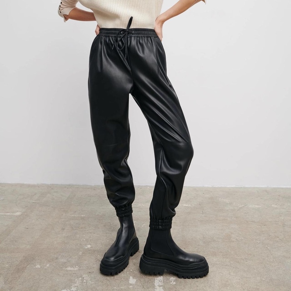 Zara Faux Leather Joggers